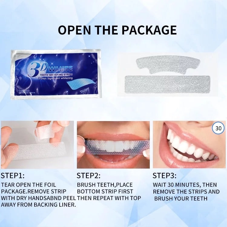 evig tømrer Bageri 3D teeth whitening strips | hausofhairhq